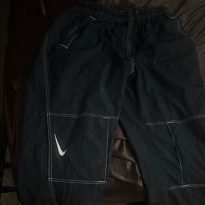 Nike Dark Track Pants with White Accents